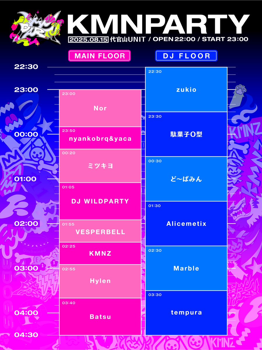 KMNPARTY_タイムテーブル